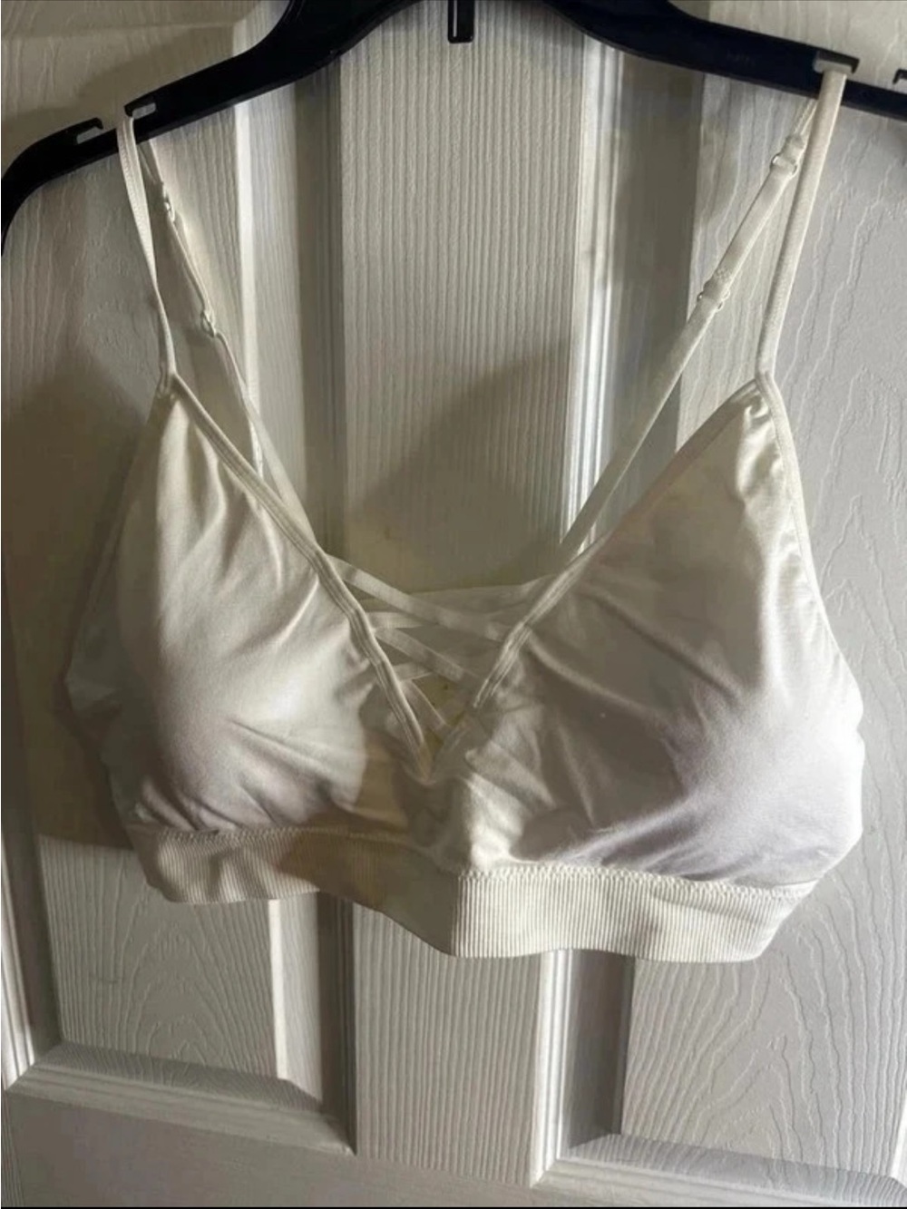 Lace-Front Comfort Bralette - Cream